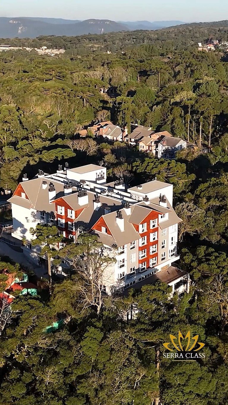 Elegante Serra Flat com vista Catedral