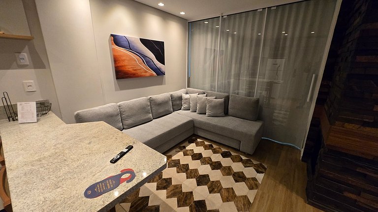 Flat Luxo com Lareira e Piscina em Canela