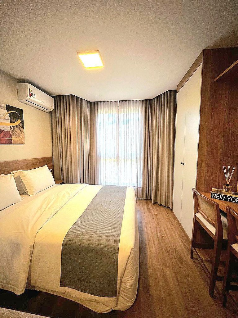 Flat Premium  com Lareira e Piscina aquecida