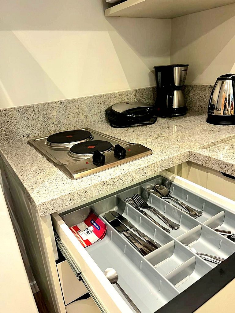 Flat Premium  com Lareira e Piscina aquecida