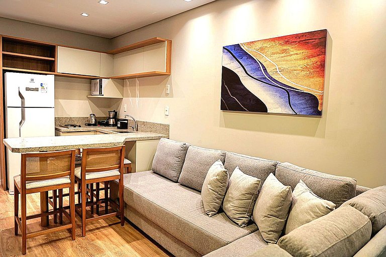 Flat Premium na Serra c/ Lareira + Piscina