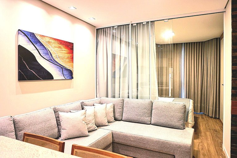 Flat Premium na Serra c/ Lareira + Piscina