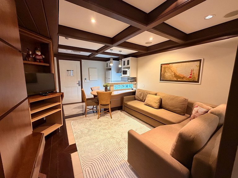 Flat Elegante c/ Lareira e banheira | Canela